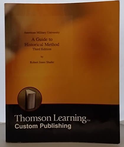 Book cover for American Military University A Guide to Historical Method (1980 Third Edition) by unknown author