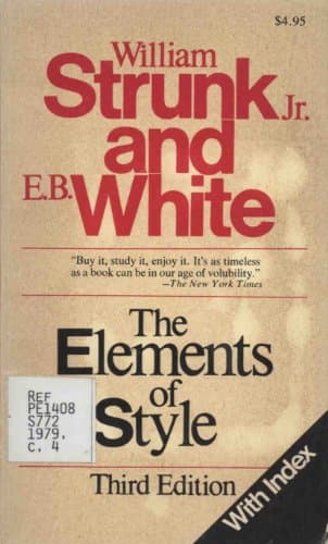 Book cover for The Elements of Style by William Strunk, Jr.