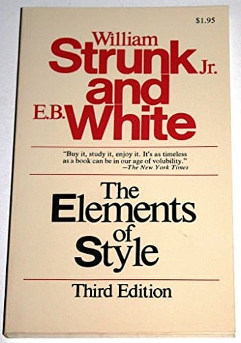 Book cover for The Elements of Style by William Strunk, Jr.