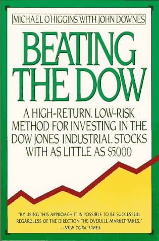 Book cover for Beating the Dow: A High-Return, Low-Risk Method for Investing in the Dow Jones Industrial Stocks With As Little As $5,000 by O'Higgins, Michael w/John Downes