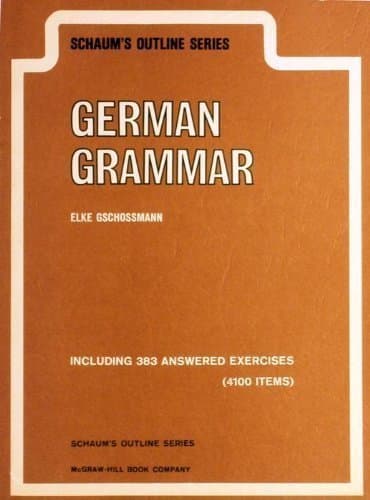 Book cover for Schaum's outline of German grammar (Schaum's outline series) by Gschossmann-Hendershot, Elke