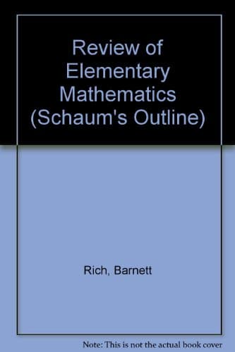 Book cover for Review of Elementary Mathematics (Schaum's outline series) by Barnett Rich