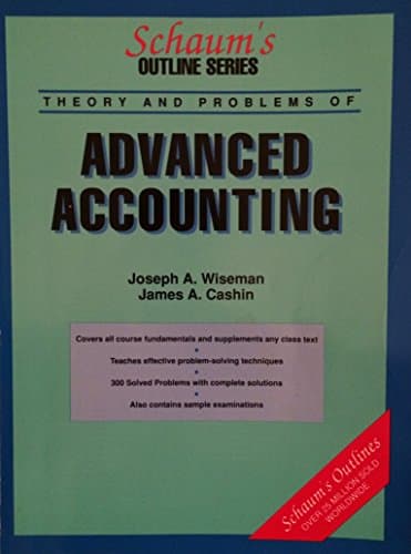 Book cover for Advanced Accounting (Schaum's Outlines) by Wiseman, Joseph A.