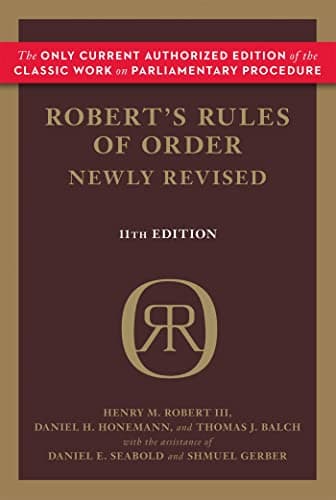 Book cover for Robert's Rules of Order Newly Revised by Henry M. Robert III