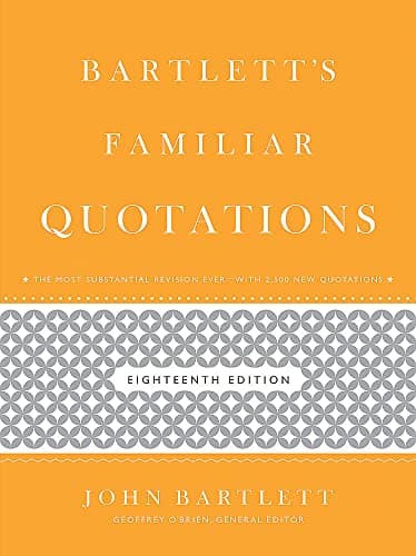 Book cover for Bartlett's Familiar Quotations by Bartlett, John