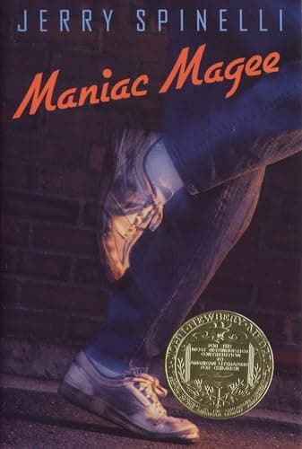 Book cover for Maniac Magee (Newbery Medal Winner) (Newberry Medal Book) by Spinelli, Jerry