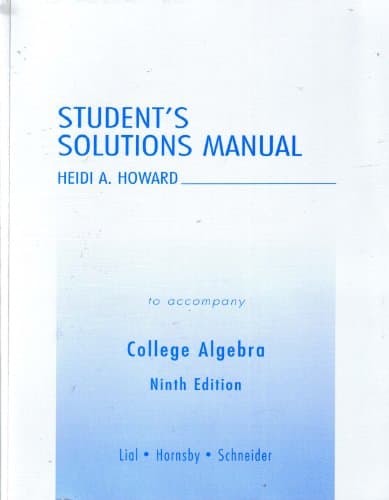 Book cover for Student's Solutions Manual by Heidi A. Howard