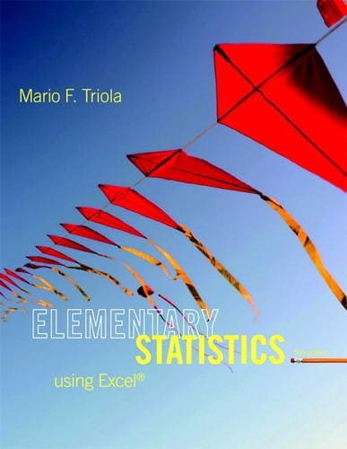Book cover for Elementary Statistics Using Excel (5th Edition) by Triola, Mario F.