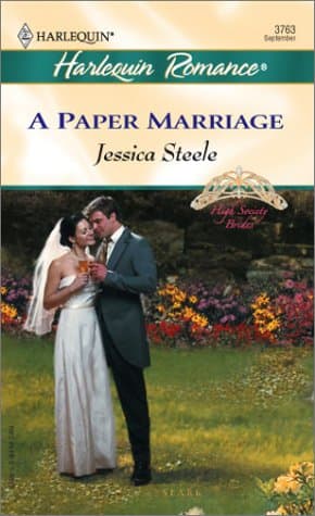 Book cover for A Paper Marriage High Society Brides by Steele, Jessica