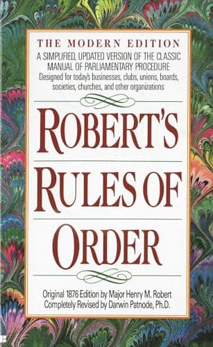 Book cover for Robert's Rules of Order: A Simplified, Updated Version of the Classic Manual of Parliamentary Procedure by Robert, Henry M.