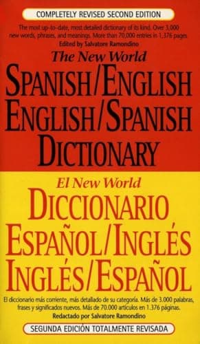 Book cover for The New World Spanish/English, English/Spanish Dictionary (El New World Diccionario español/inglés, inglés/español) (Spanish and English Edition) by Ramondino, Salvatore