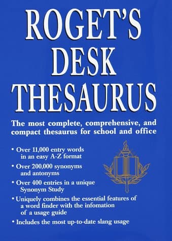 Book cover for Roget's Desk Thesaurus by Random House