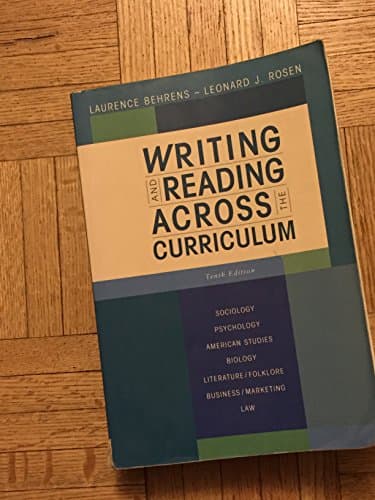 Book cover for Writing and Reading Across the Curriculum (10th Edition) by Behrens, Laurence