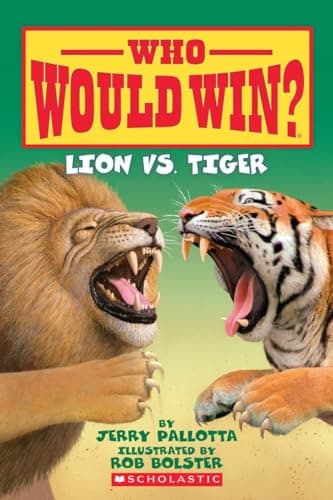 Book cover for Lion vs. Tiger (Who Would Win?) by Jerry Pallotta