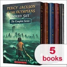 Book cover for Percy Jackson & The Olympians Boxed Set The Complete Series 1-5: The Last Olympian, The Battle of the Labyrinth, The Titan's Curse, The Sea of Monsters, The Lightning Thief (Percy Jackson and the Olympians) by Rick Riordan