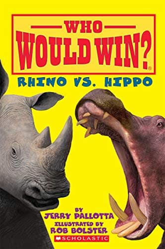 Book cover for Rhino vs. Hippo (Who Would Win?) by Pallotta, Jerry