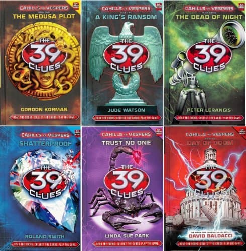 Book cover for The 39 Clues Cahills vs. Vespers 1-6 Includes: The Medusa Plot by Gordan Korman / A King's Ransom by Jude Watson / The Dead of Night by Peter Lerangis / Shatterproof by Roland Smith / Trust No One by Linda Sue Park / Day of Doom by David Baldacci (The 39 Clues Cahills vs. Vespers) by Jude Watson