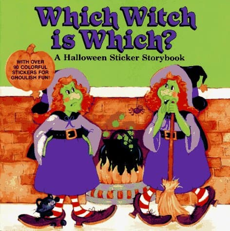 Book cover for Which Witch Is Which? A Halloween Sticker Storybook by Rhonda Chalek Greenberg