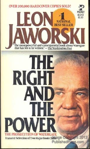 Book cover for The Right and the Power: The Prosecution of Watergate by Leon Jaworski