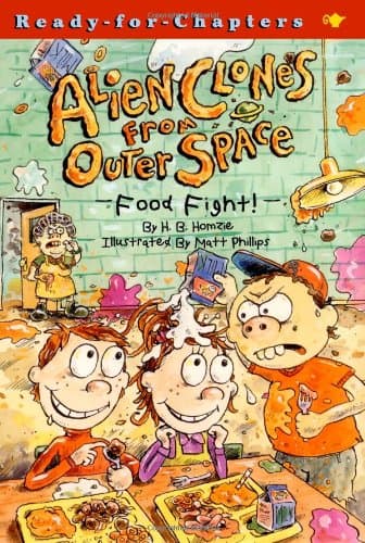 Book cover for Alien Clones From Outer Space: Food Fight! by Homzie, Hillary