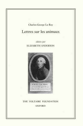 Book cover for Charles-George le Roy, Lettres sur les Animaux (Oxford University Studies in the Enlightenment 1994) (French Edition) by Roy, Charles-Georges Le