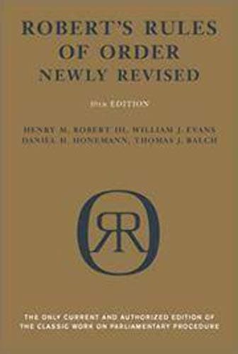 Book cover for Robert's Rules of Order (Newly Revised, 10th Edition) by Robert III, Henry M.