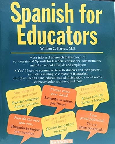 Book cover for Spanish for Educators (English and Spanish Edition) by Harvey, William C.