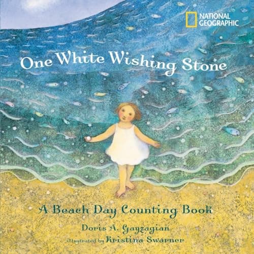 Book cover for One White Wishing Stone: A Beach Day Counting Book by Gayzagian, Doris