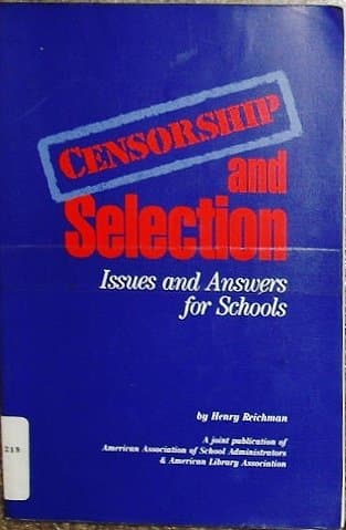 Book cover for Censorship and Selection: Issues and Answers for Schools by Reichman, Henry
