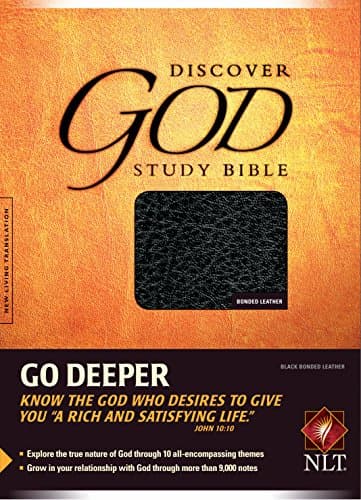 Book cover for Discover God Study Bible: New Living Translation, Black Bonded Leather by Bill Bright