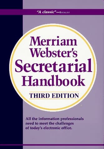 Book cover for Merriam-Webster's Secretarial Handbook (Third Edition) by Merriam-Webster