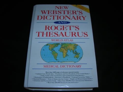Book cover for New Webster's Dictionary and Roget's Thesaurus by Webster