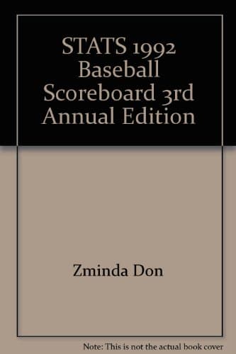 Book cover for STATS 1992 Baseball Scoreboard 3rd Annual Edition by Unknown