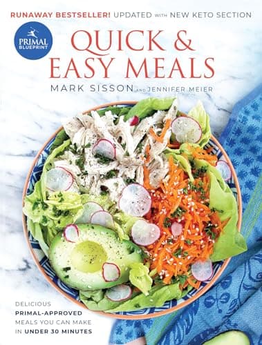 Book cover for Primal Blueprint Quick and Easy Meals: Delicious, Primal-approved meals you can make in under 30 minutes (Primal Blueprint Series) by Meier, Jennifer