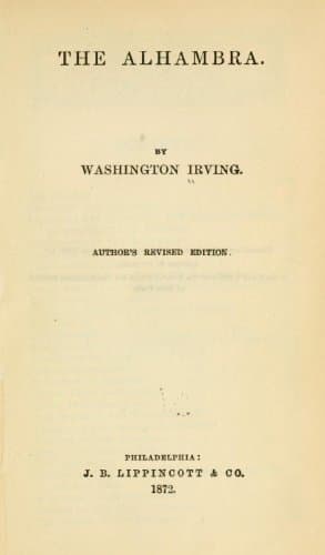Book cover for The Alhambra by Irving, Washington