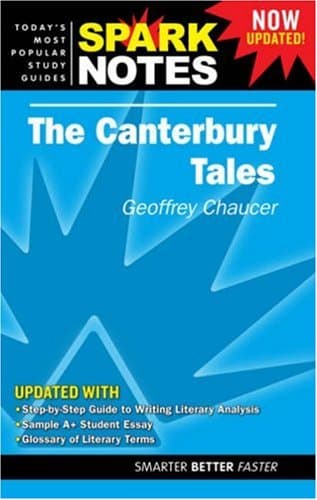Book cover for The Canterbury Tales - SparkNotes by Geoffrey Chaucer, SparkNotes Editors Geo