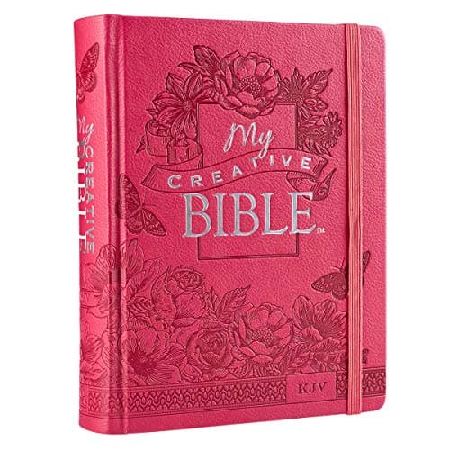 Book cover for KJV Holy Bible, My Creative Bible, Faux Leather Hardcover - Ribbon Marker, King James Version, Bright Pink w/Elastic Closure (KJV Creative Editions) by Brad Miedema