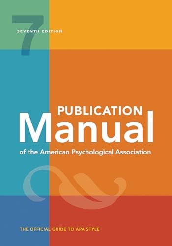 Book cover for Publication Manual (OFFICIAL) 7th Edition of the American Psychological Association by American Psychological Association
