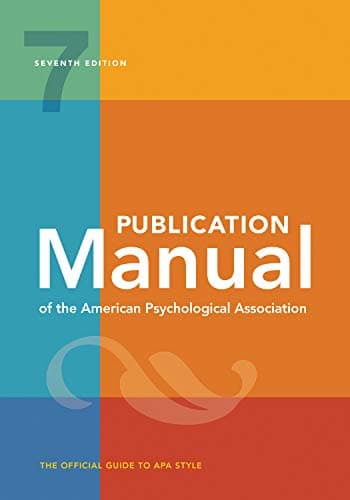 Book cover for Publication Manual (OFFICIAL) 7th Edition of the American Psychological Association by American Psychological Association