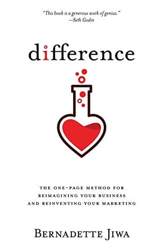 Book cover for Difference: The one-page method for reimagining your business and reinventing your marketing by Jiwa, Bernadette
