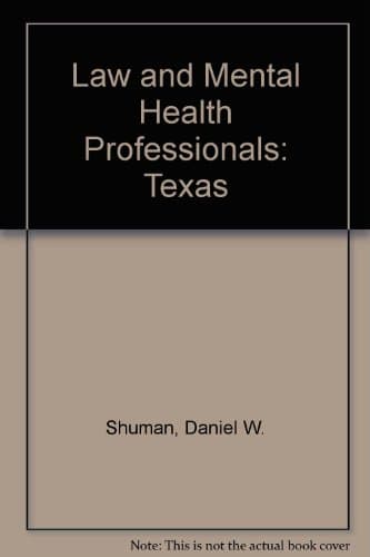 Book cover for Law and Mental Health Professionals: Texas by Unknown