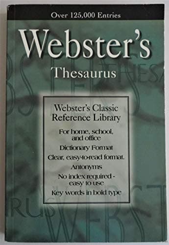 Book cover for Webster's Thesaurus by Landoll