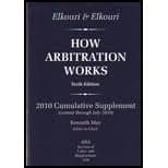 Book cover for Elkouri & Elkouri: How Arbitration Works, 6th Edition, 2010 Cumulative Supplement by ABA Section of Labor and Employment Law