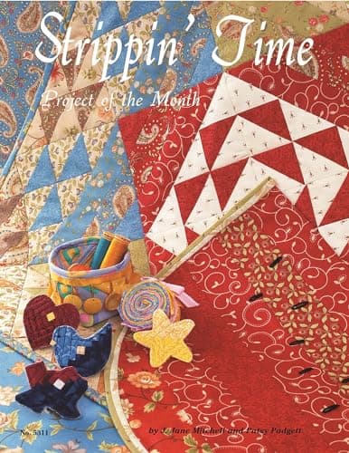 Book cover for Strippin' Time: Project of the Month (Design Originals) 16 Projects from Table Toppers and Wall Hangings to Boxes, Place Mats, and Pins, Plus Basic Instruction on Cutting, Sewing, Quilting, and More by J. Jane Mitchell