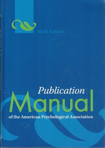 Book cover for Publication Manual of the American Psychological Association, Sixth Edition by American Psychological Association