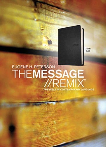 Book cover for The Message//REMIX (Leather-Look, Black): The Bible in Contemporary Language by Peterson, Eugene H.
