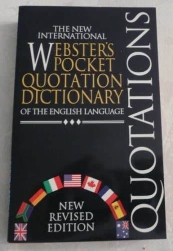 Book cover for The new international Webster's pocket quotation dictionary of the English language by Radcliffe, J.