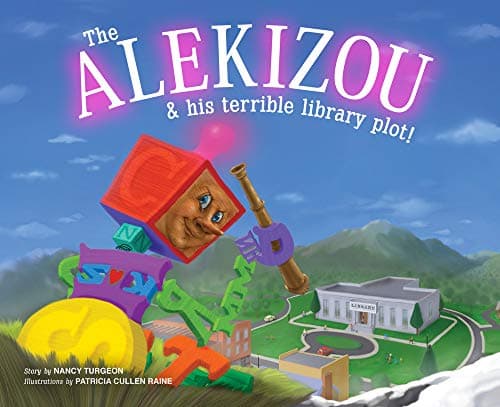 Book cover for The Alekizou: and His Terrible Library Plot! by Turgeon, Nancy