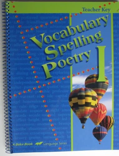 Book cover for Vocabulary Spelling Poetry I: Teacher Key (Teacher Key) by Chapman, James A.