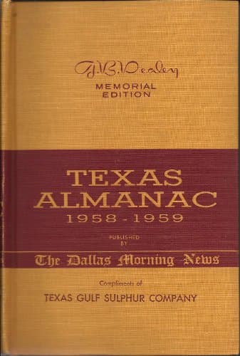 Book cover for Texas Almanac 1958-1959 (Memorial Edition) by J.B. Dealey